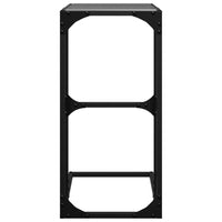 Tavolino con Vetro Nero 40x30x61,5cm in Acciaio 846037