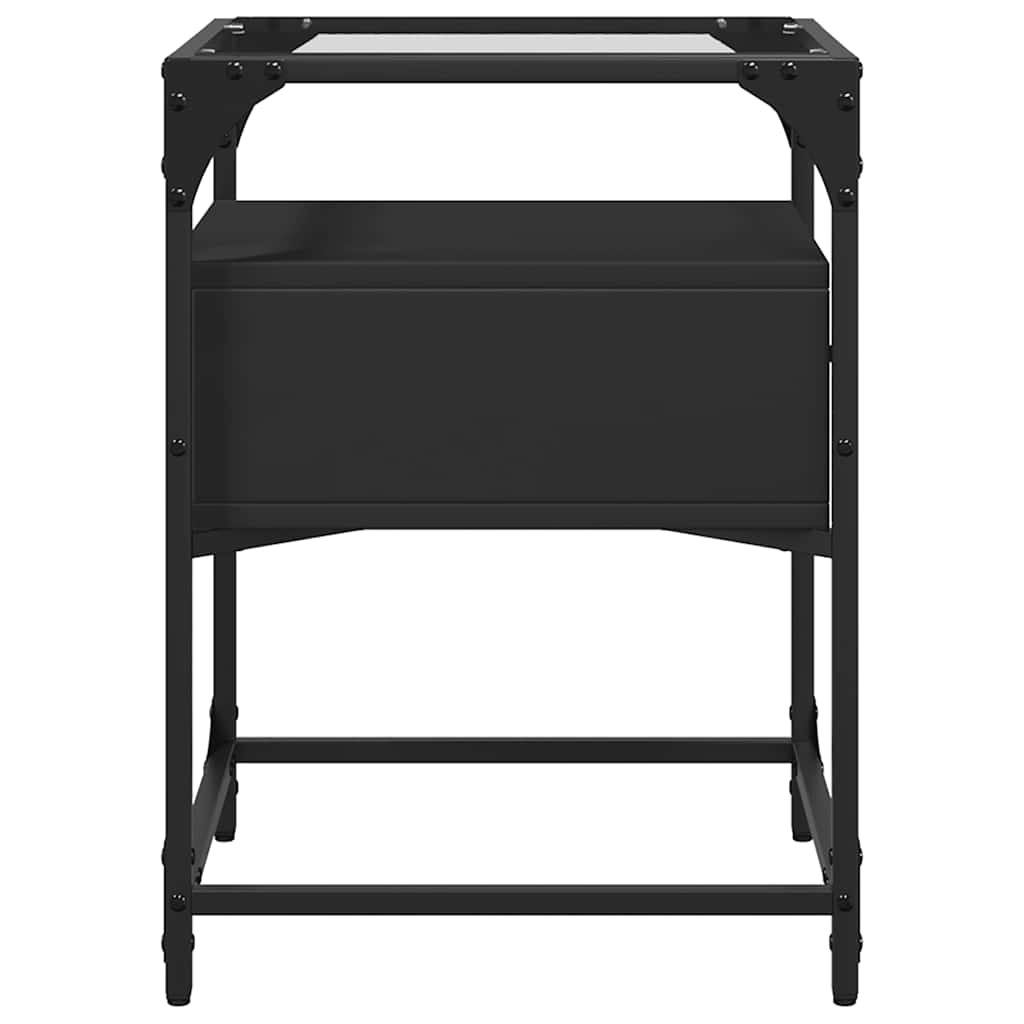 vidaXL Comodino Nero 40x40x55 cm in Legno Multistrato