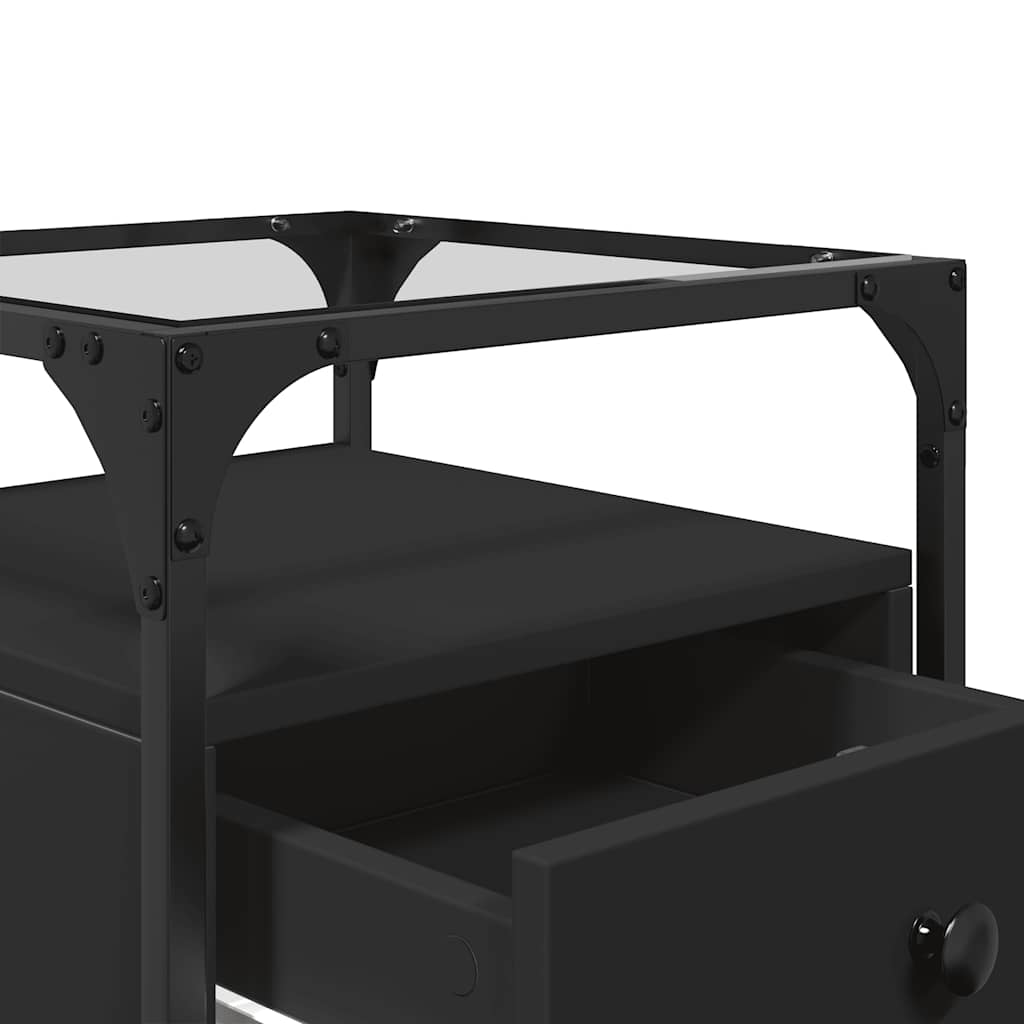 vidaXL Comodino Nero 40x40x55 cm in Legno Multistrato