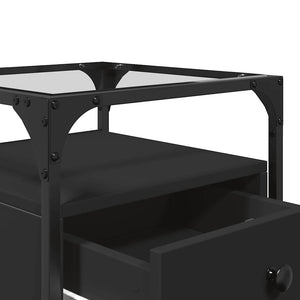vidaXL Comodino Nero 40x40x55 cm in Legno Multistrato