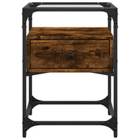 Comodino Rovere Fumo 40x40x55 cm in Legno Multistrato 846078