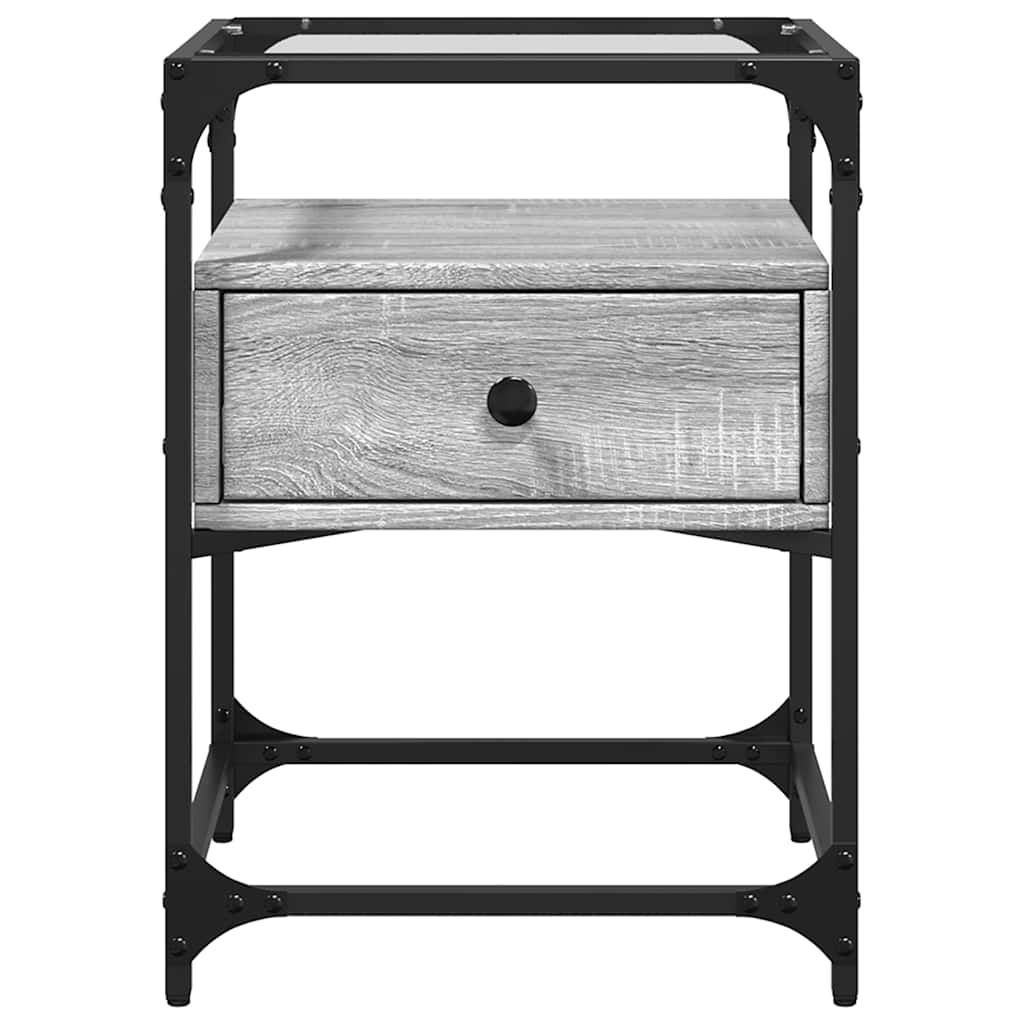 Comodino Grigio Sonoma 40x40x55 cm in Legno Multistrato 846080