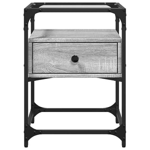 Comodino Grigio Sonoma 40x40x55 cm in Legno Multistrato 846080