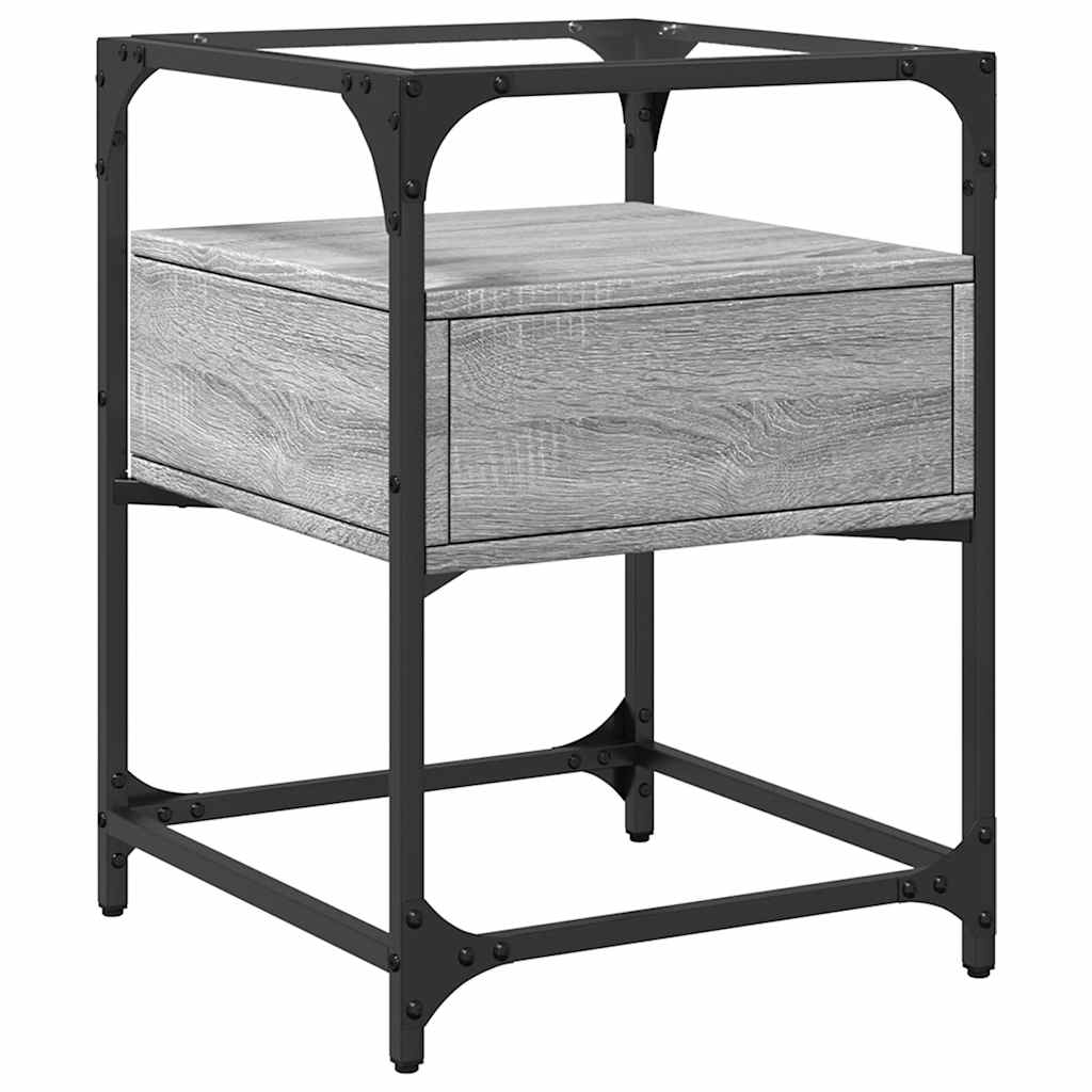 Comodino Grigio Sonoma 40x40x55 cm in Legno Multistrato 846080