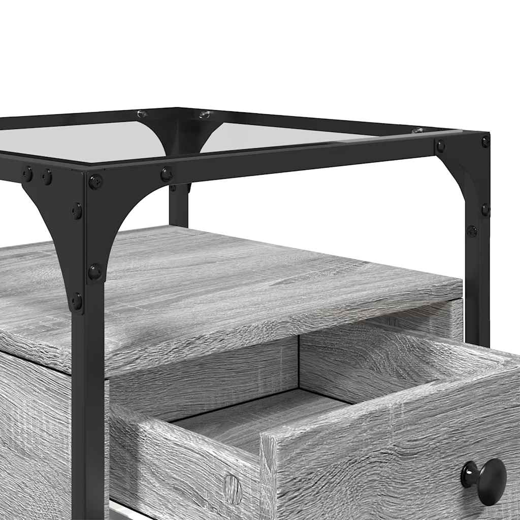 Comodino Grigio Sonoma 40x40x55 cm in Legno Multistrato 846080