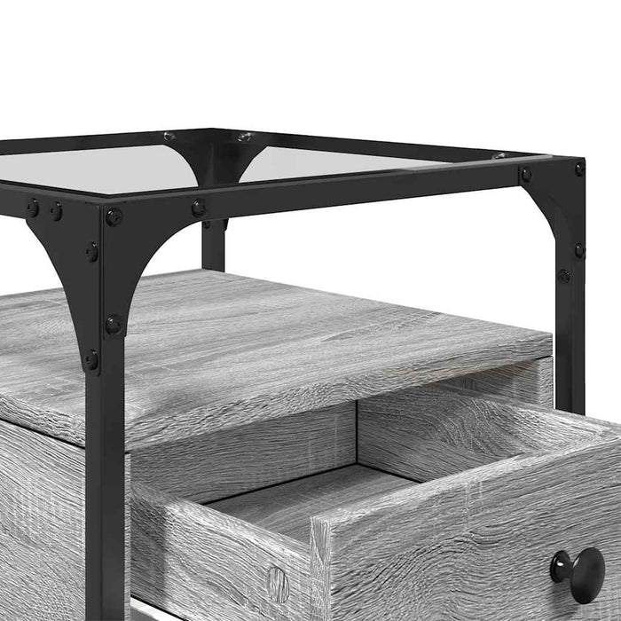 Comodino Grigio Sonoma 40x40x55 cm in Legno Multistrato 846080