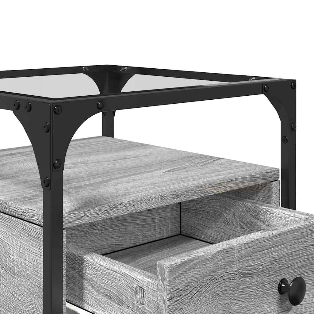 vidaXL Comodini 2pz Grigio Sonoma 40x40x55 cm in Legno Multistrato