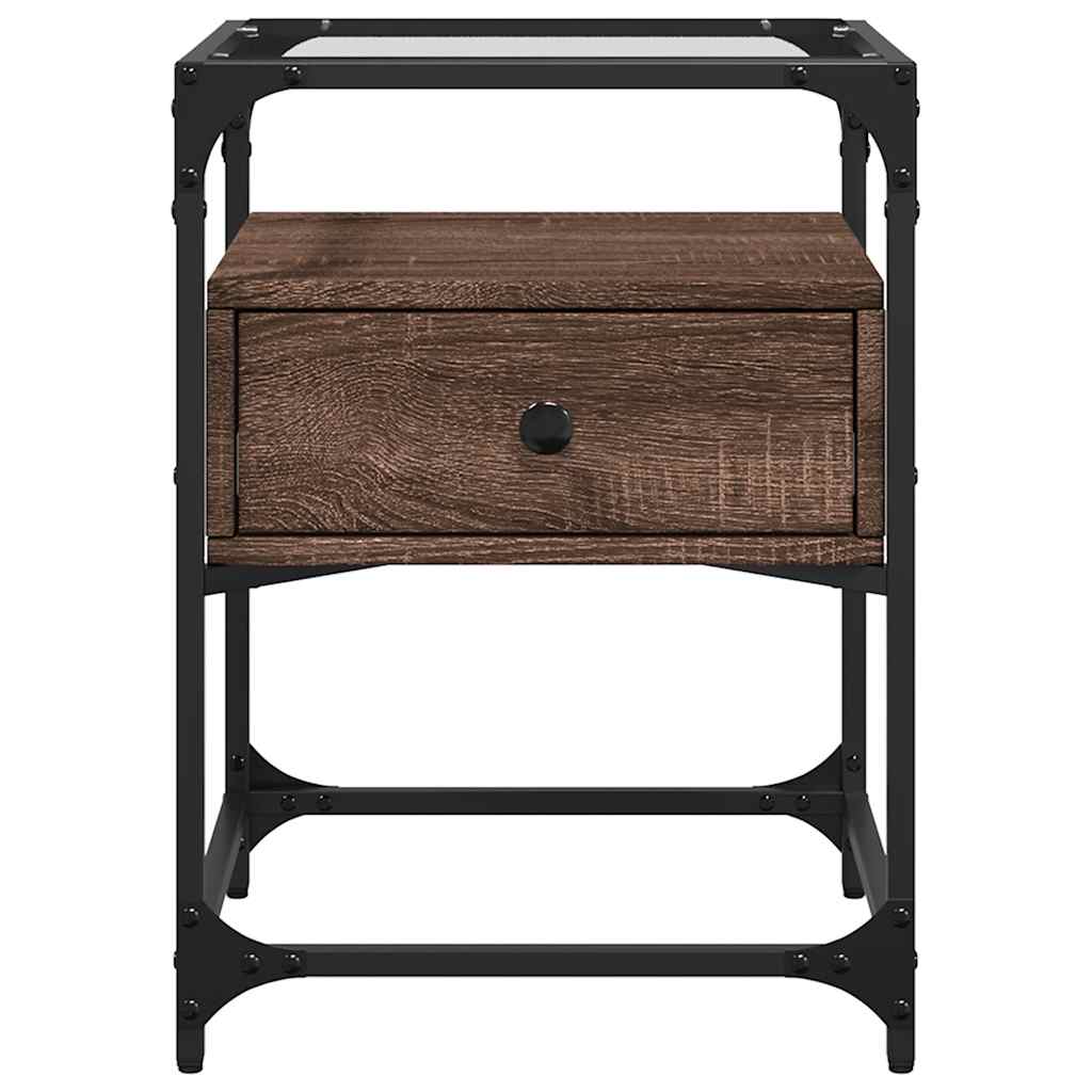 Comodino Rovere Marrone 40x40x55 cm in Legno Multistrato 846082