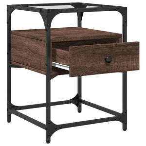 Comodino-Tavolino da notte Rovere Marrone 40x40x55 cm in Legno Multistrato