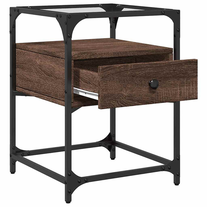 Comodino-Tavolino da notte Rovere Marrone 40x40x55 cm in Legno Multistrato