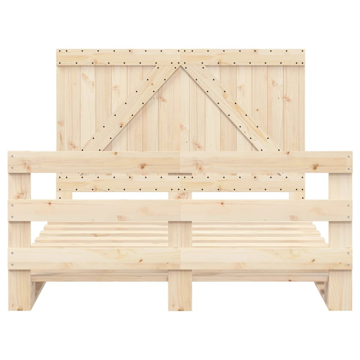 Giroletto con Testiera 160x200 cm in Legno Massello di Pino 3281559