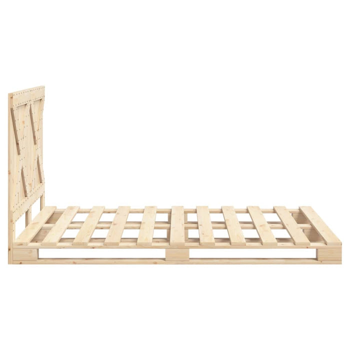 Giroletto con Testiera 160x200 cm in Legno Massello di Pino 3281571