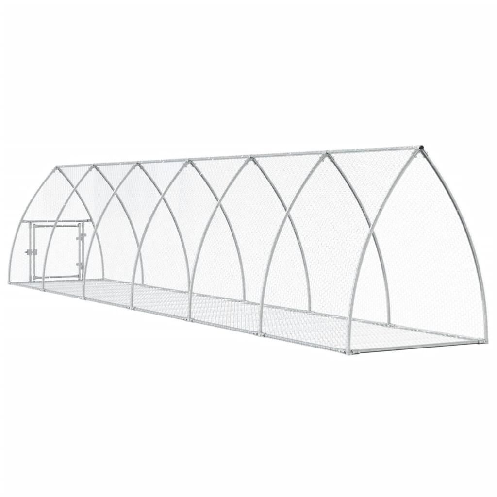 Gabbia per conigli argento 600 x 105 x 120 cm acciaio zincato Argento 02_0041698