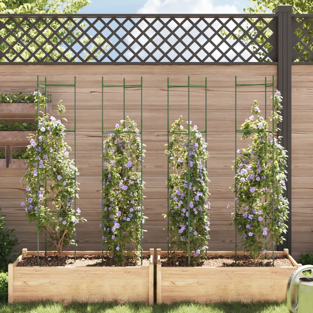 vidaXL Sostegni per Pomodori 4pz 154 cm in Acciaio e PP
