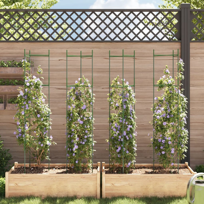 vidaXL Sostegni per Pomodori 4pz 154 cm in Acciaio e PP
