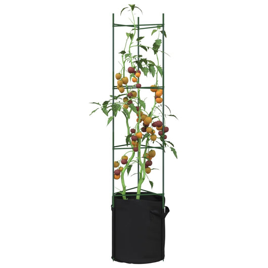vidaXL Sostegni Pomodori con Sacchetti Piante 4pz 154 cm Acciaio e PP