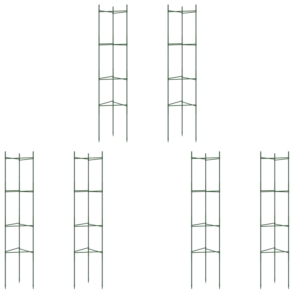 vidaXL Sostegni per Pomodori 6pz 154 cm in Acciaio e PP