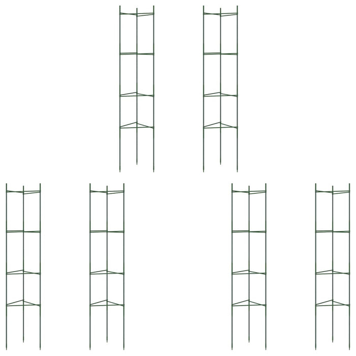 vidaXL Sostegni per Pomodori 6pz 154 cm in Acciaio e PP