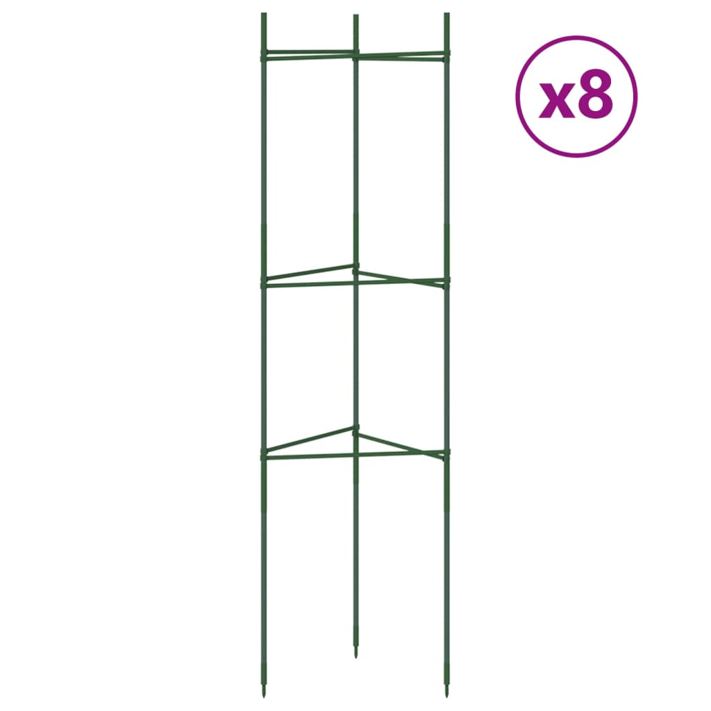 vidaXL Sostegni per Pomodori 8pz 116 cm in Acciaio e PP