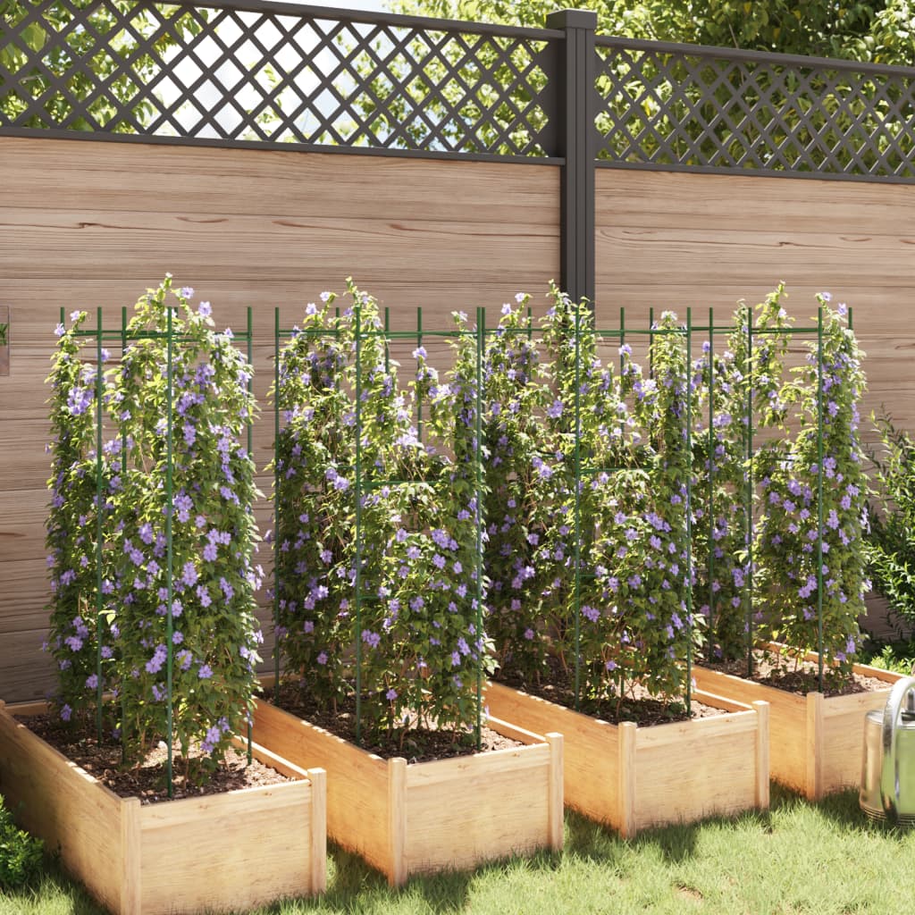 vidaXL Sostegni per Pomodori 8pz 116 cm in Acciaio e PP