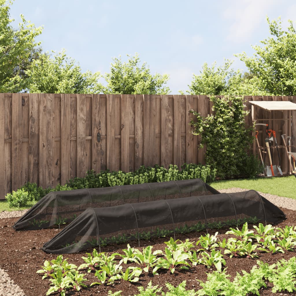 Tunnel a Rete 2pz Neri in Acciaio e Polietilene 3281496