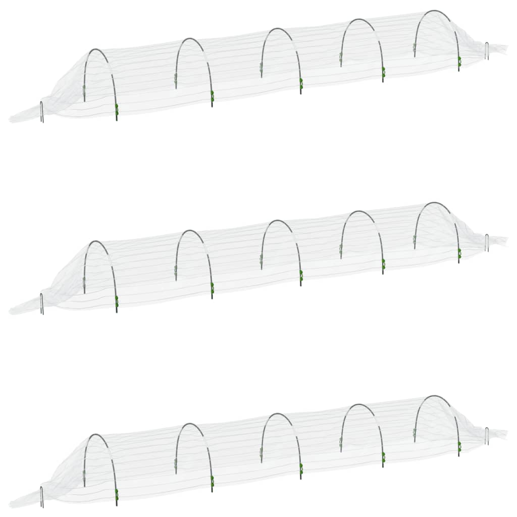 vidaXL Tunnel in Rete 3pz 1,5x5 m in Fibra di Vetro e PP
