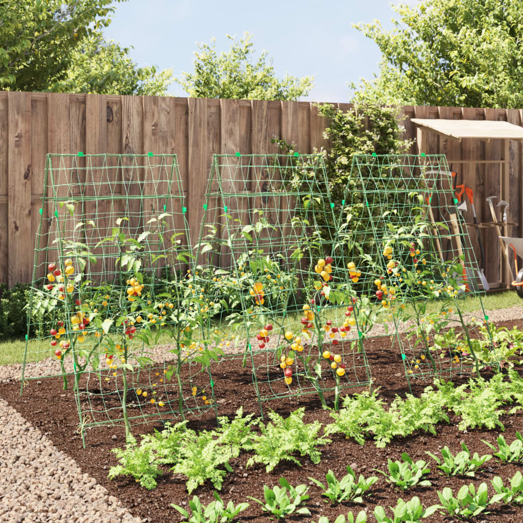 vidaXL Tralicci Giardino per Piante Rampicanti 3pz Telaio ad A Acciaio