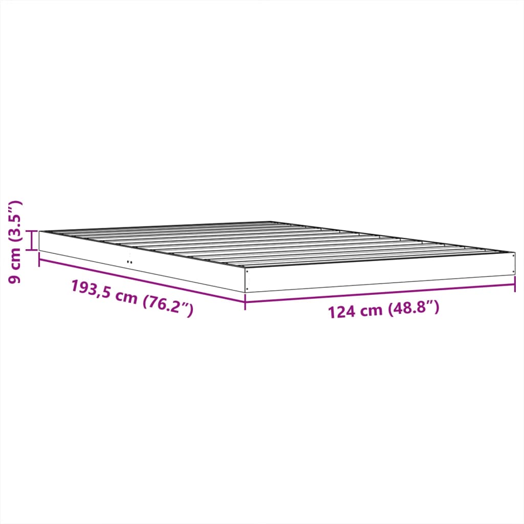 Giroletto Marrone Cera 120x190 cm in Legno Massello di Pino 847156