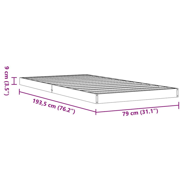 Giroletto Marrone Cera 75x190 cm in Legno Massello di Pino 847158