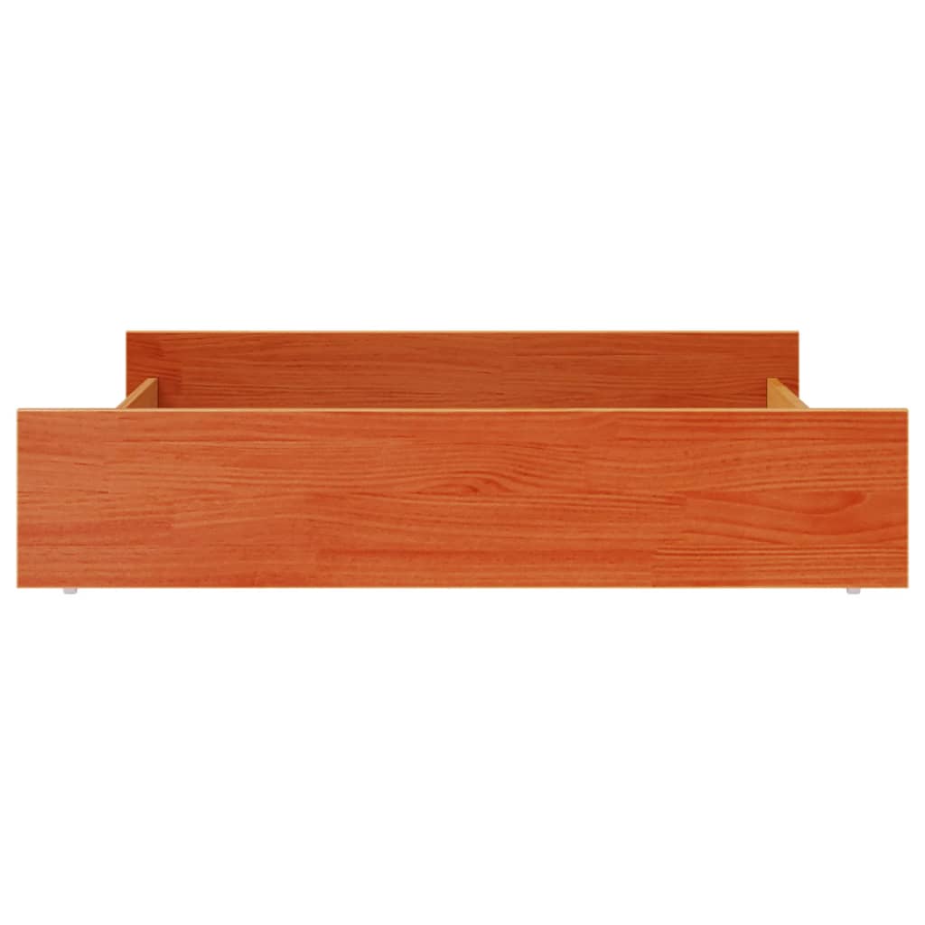 Cassetti per Letto 2pz Marrone Cera in Legno Massello di Pino 847168