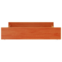 Cassetti per Letto 2pz Marrone Cera in Legno Massello di Pino 847168