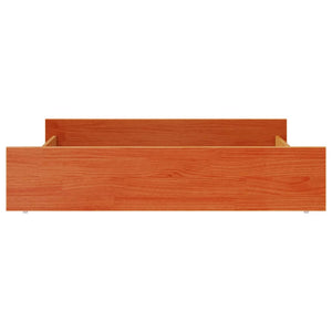 Cassetti per Letto 2pz Marrone Cera in Legno Massello di Pino 847168