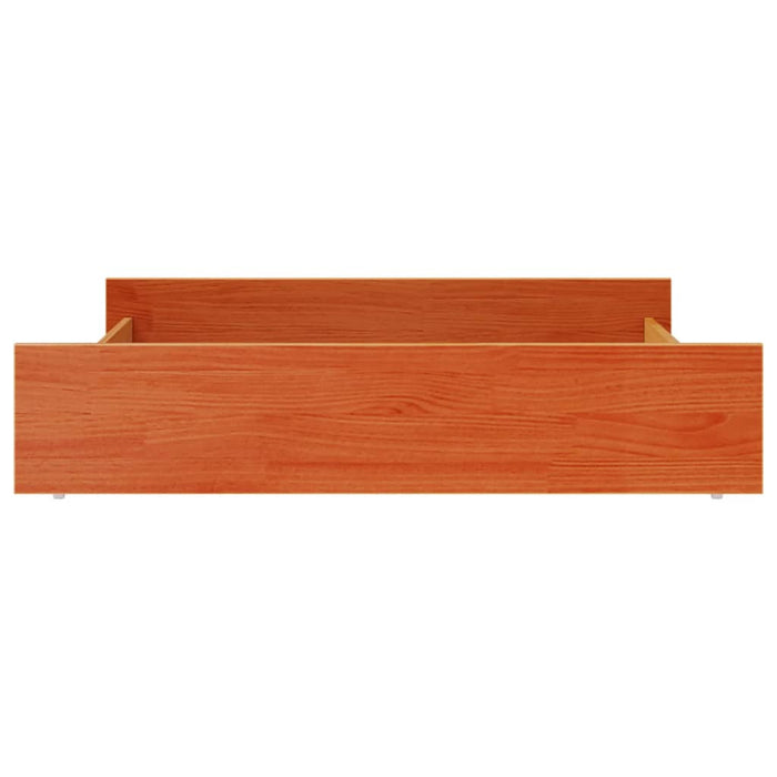 Cassetti per Letto 2pz Marrone Cera in Legno Massello di Pino 847168