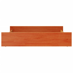 Cassetti per Letto 2pz Marrone Cera in Legno Massello di Pino