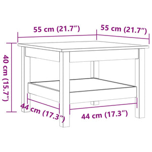 Tavolino da Salotto Marrone Cera 55x55x40cm Legno Massello Pino 847175