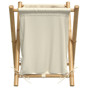 Cesto per Biancheria Bianco Crema 45x55x63,5 cm in Bambù 368035