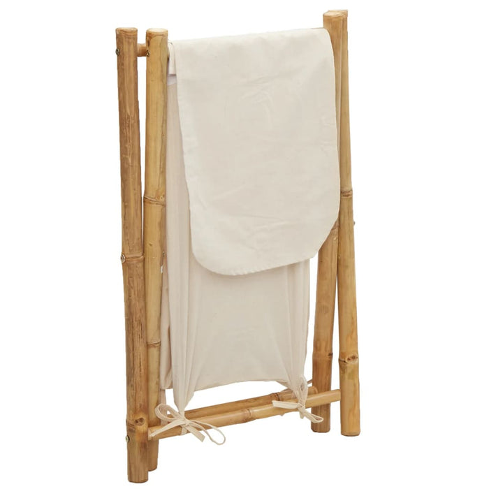 Cesto per Biancheria Bianco Crema 45x55x63,5 cm in Bambù 368035