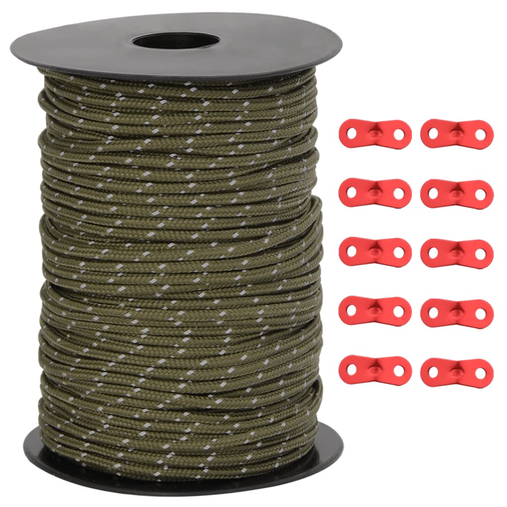 Corda Tenda con Strisce Riflettenti e Chiavi 50 m 3 mm