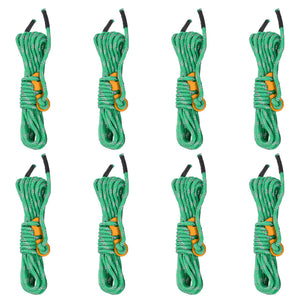 Corde per Tenda con Chiavi Riflettenti 8 pz 4 m 4 mm