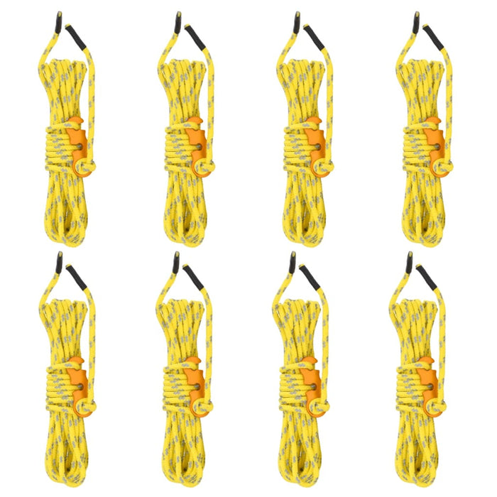 Corde per Tenda con Chiavi Riflettenti 8 pz 4 m 4 mm