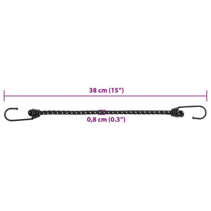 Corde Elastiche con Strisce Riflettenti e Ganci 25 pz 38 cm 4008143