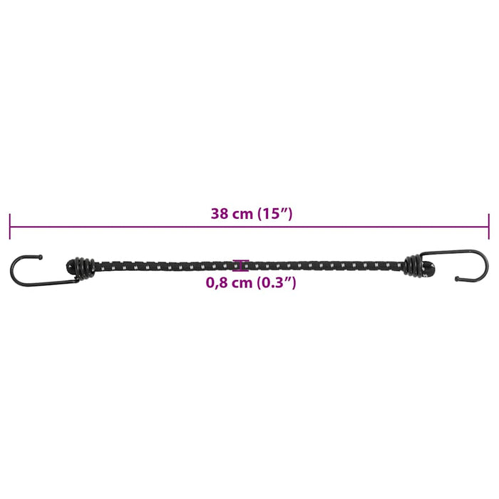 Corde Elastiche con Strisce Riflettenti e Ganci 25 pz 38 cm