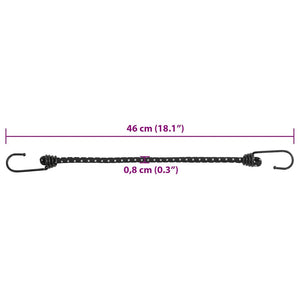 Corde Elastiche con Strisce Riflettenti e Ganci 50 pz 46 cm