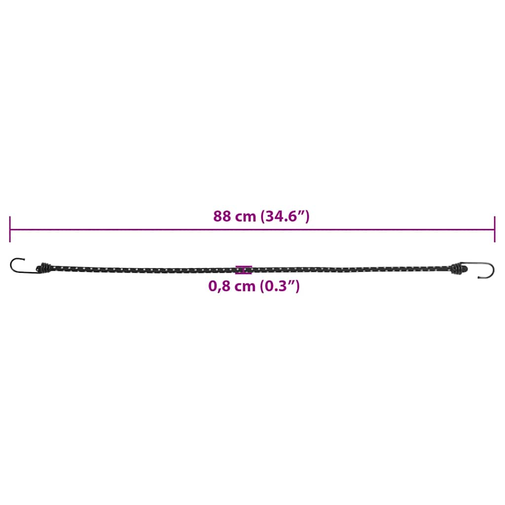 Corde Elastiche con Strisce Riflettenti e Ganci 25 pz 88 cm