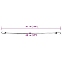 Corde Elastiche con Strisce Riflettenti e Ganci 25 pz 88 cm