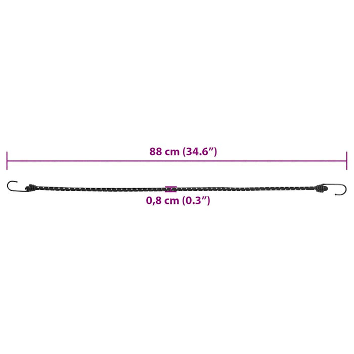 Corde Elastiche con Strisce Riflettenti e Ganci 25 pz 88 cm