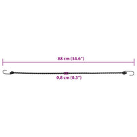 Corde Elastiche con Strisce Riflettenti e Ganci 50 pz 88 cm