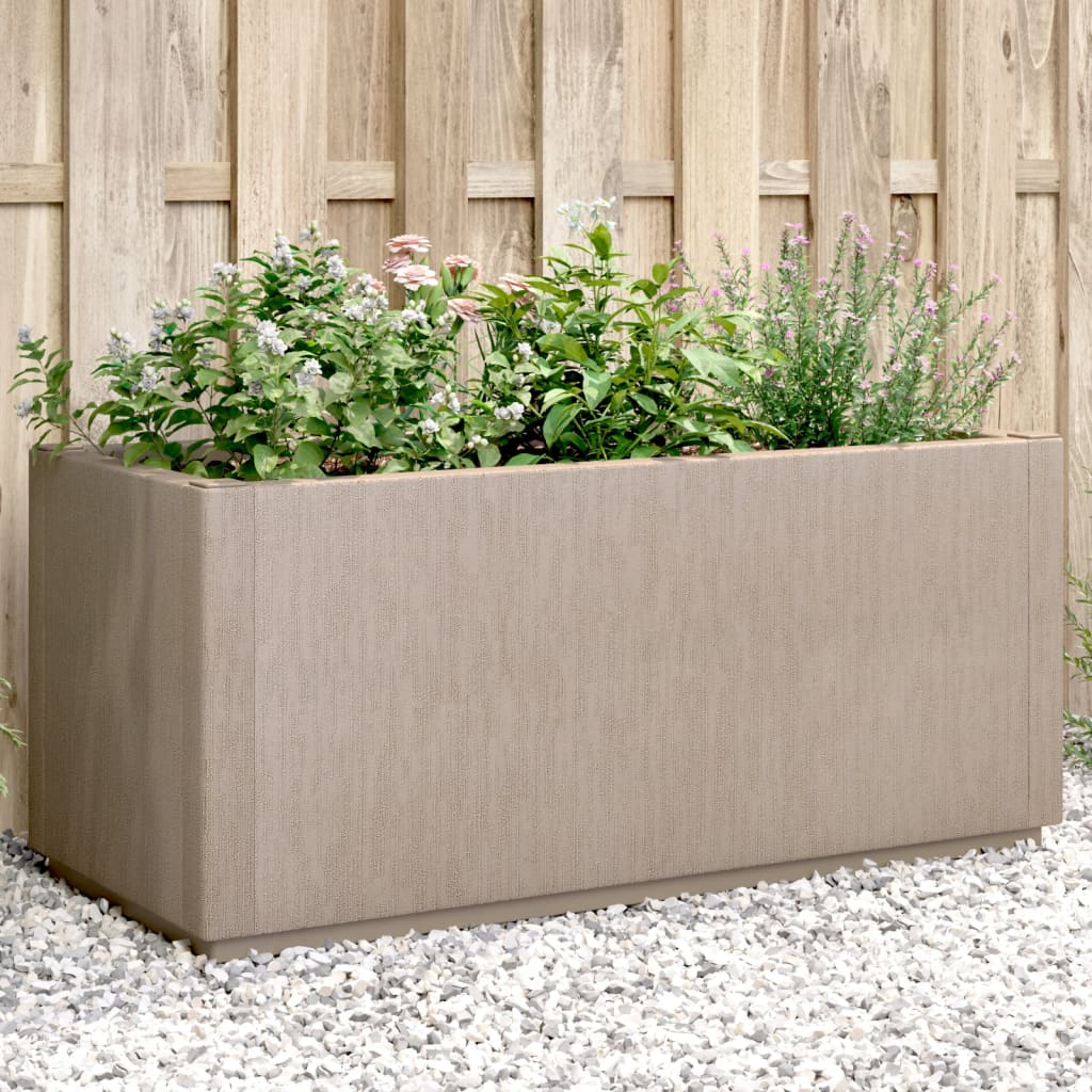 Fioriera da Giardino-Vaso da Esterno-Contenitore per Piante Marrone Chiaro 80x36x35 cm in PP