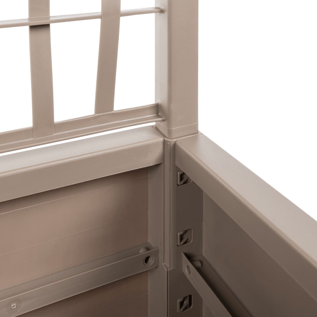 Fioriera Giardino con Traliccio-Vaso da Esterno-Contenitore per Piante Marrone Chiaro 80x36x140 cm PP