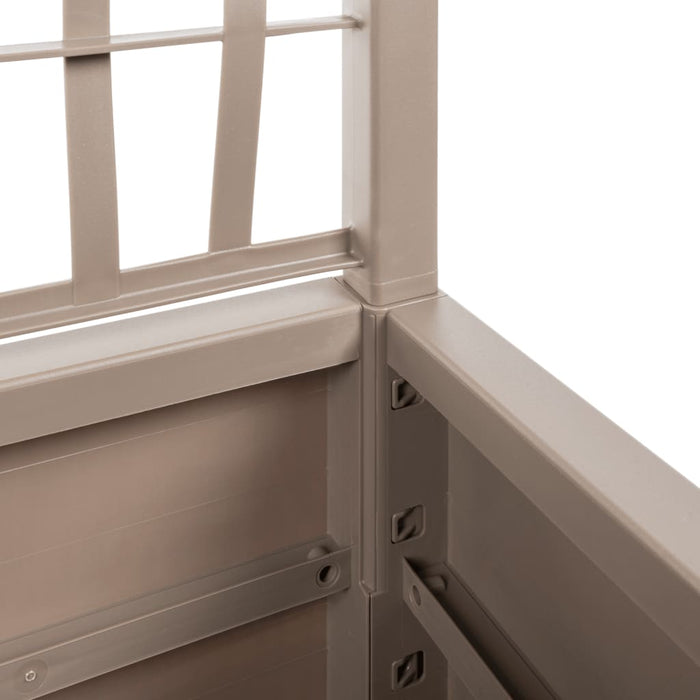 Fioriera Giardino con Traliccio-Vaso da Esterno-Contenitore per Piante Marrone Chiaro 80x36x140 cm PP